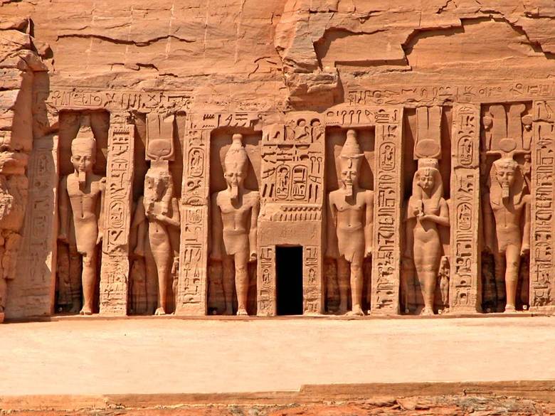 Abu Simbel entrance to the Temple of Hathor (used above). Image is from Britannica