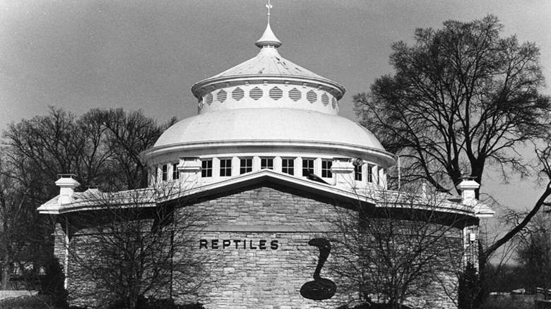 The Reptile House of the Cincinnati Zoo, in baroque style, with an Orientalist domed roof. From the Cincinnati Zoo site.